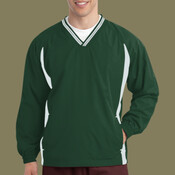 Tipped V Neck Raglan Wind Shirt