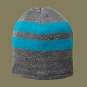Fleece Lined Striped Beanie Cap