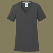 Ladies Essential Blended Performance V Neck Tee