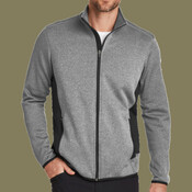 Full Zip Heather Stretch Fleece Jacket