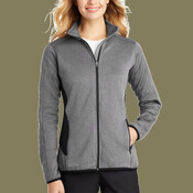 Ladies Full Zip Heather Stretch Fleece Jacket
