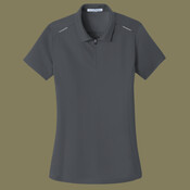 Ladies Pinpoint Mesh Zip Polo