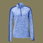 Ladies PosiCharge ® Electric Heather Colorblock 1/4 Zip Pullover