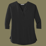 Ladies Concept 3/4 Sleeve Soft Split Neck Top
