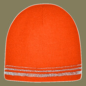 Lined Enhanced Visibility with Reflective Stripes Beanie