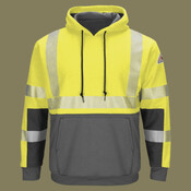 Hi-Visibility Color-Blocked Pullover Hooded Fleece Sweatshirt
