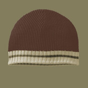 Waffle Beanie with Ribbed Edge