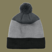 Cozy Striped Pom Beanie