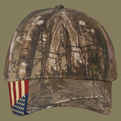 Camo Woven USA Flag Mesh Cap