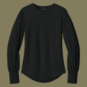 Women's Stretch Jersey Long Sleeve Blouson Top