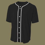 Short Sleeve Full Button Baseball Top