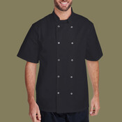 Unisex Ten Studded Front Short Sleeve Chef Coat