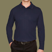 Men's CrownLux Performance® Plaited Long Sleeve Polo