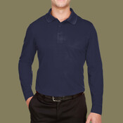 Men's Tall CrownLux Performance® Plaited Long Sleeve Polo