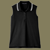 Women's CrownLux Performance® Plaited Tipped Sleeveless Polo