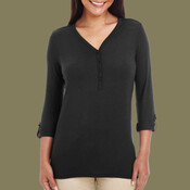 Women's Perfect Fit™ Y-Placket Convertible Sleeve Knit Top
