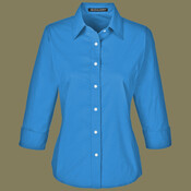 Women's Perfect Fit™ Three-Quarter Sleeve Stretch Poplin Dress Shirt