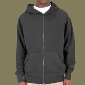 Unisex Max Heavy Fleece Garment-Dyed Double-Zip Hooded Sweatshirt