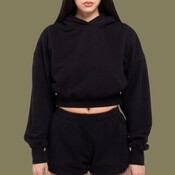 Women's Garment-Dyed Crop Hooded Sweatshirt