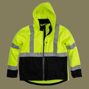Men's Hi-Vis Class 3 Hooded Soft Shell Jacket