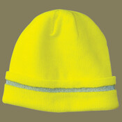 Enhanced Visibility Beanie with Reflective Stripe
