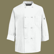 Eight Knot Button Chef Coat with Thermometer Pocket