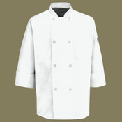 Eight Pearl Button Chef Coat with Thermometer Pocket