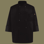Ten Pearl Button Black Chef Coat