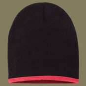 8" Bottom-Striped Beanie
