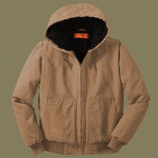 Washed Duck Cloth Insulated Hooded Work Jacket
