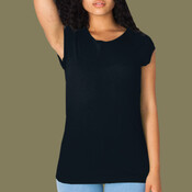 6377 Sheer Jersey Cap Sleeve Raglan T-Shirt