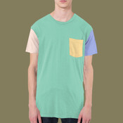 RSA2404 Power Washed Color Block Pocket T-Shirt