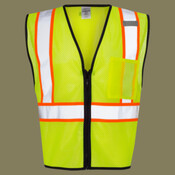Unisex Economy Contrasting Vest with Zippered Front