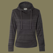 Women's Odyssey Striped Performance Fleece Lapover Hooded Sweatshirt