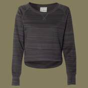 Women's Odyssey Striped Performance Fleece Hi-Low Crewneck Sweatshirt