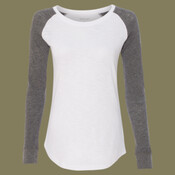 Women’s Preppy Patch Slub Long Sleeve T-Shirt