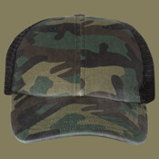 Garment Washed Printed Trucker Cap