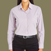 CrownLux Performance® Ladies' Micro Windowpane Woven Shirt