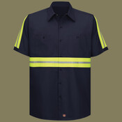 Men's Enhanced Visibility Short Sleeve Cotton Work Shirt