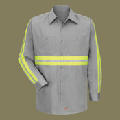 Men's Tall Enhanced Visibility Long Sleeve Cotton Work Shirt