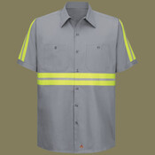 Men's Tall Enhanced Visibility Short Sleeve Cotton Work Shirt