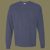 Unisex Garment-Dyed Long Sleeve T-Shirt With a Pocket