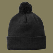 Solid Pom Pom Beanie