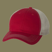 Contrast-Stitch Mesh-Back Cap