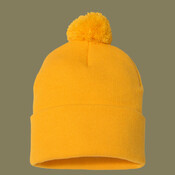 12" Pom-Pom Cuffed Beanie