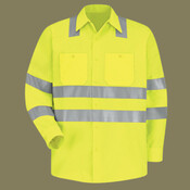 Men's High Visibility Safety Long Sleeve Work Shirt