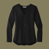 Women's Long Sleeve Button Front Blouse