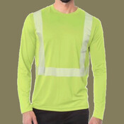 Unisex USA-Made Hi-Visibility Long Sleeve Performance T-Shirt - Segmented Tape