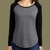 Women's PosiCharge ® Long Sleeve Tri Blend Wicking Scoop Neck Raglan Tee
