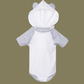 Infant Fine Jersey Raglan Bodysuit with Hood & Ears